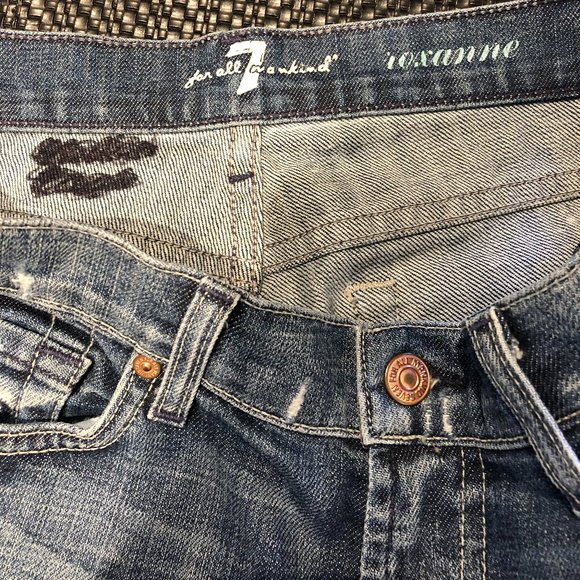 7 For All Mankind "Roxannne" Ripped Jeans - Picture 4 of 6